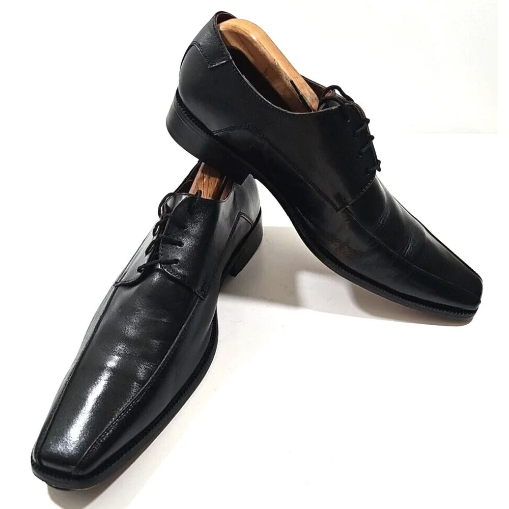 Jason & Justin Collection ~Men's Size 9.5~ Black Leather Dress Oxford Shoes.
